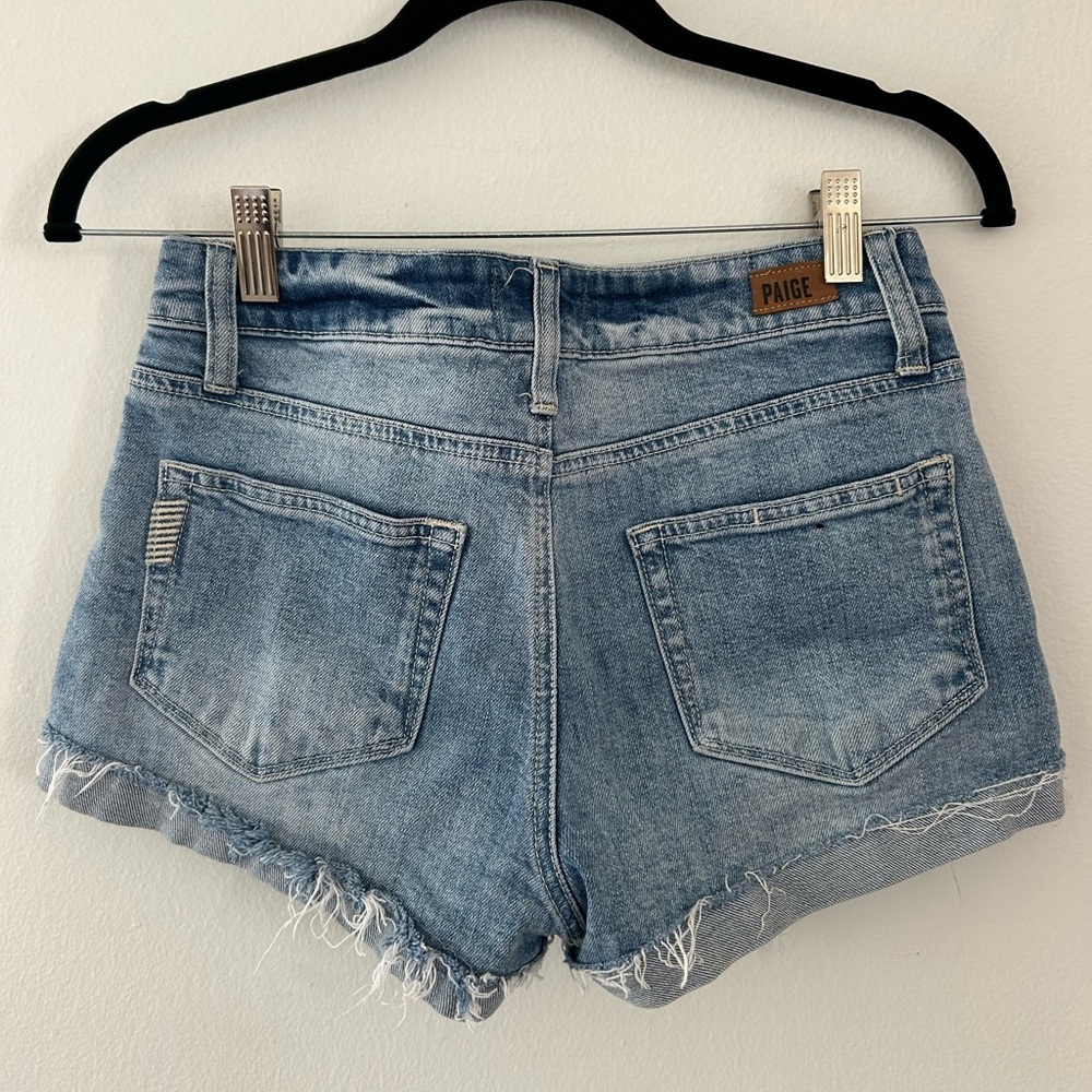 Paige Jimmy Jimmy Cotten denim shorts with a raw hem cuff Size 25 - Picture 4 of 6